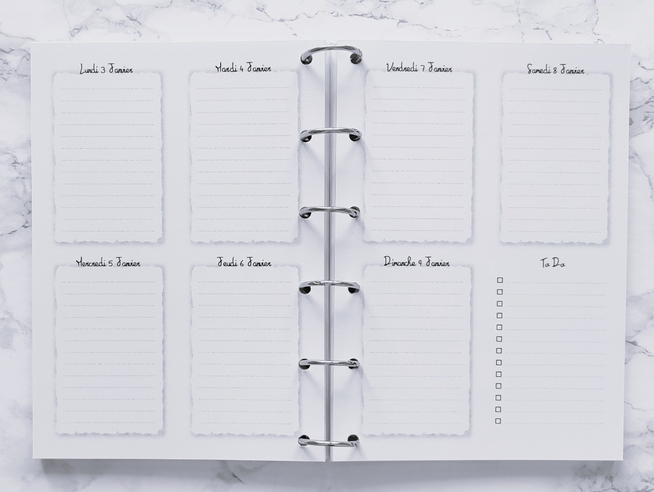 Agenda hebdomadaire - A4