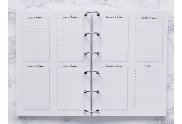 Agenda hebdomadaire - A4