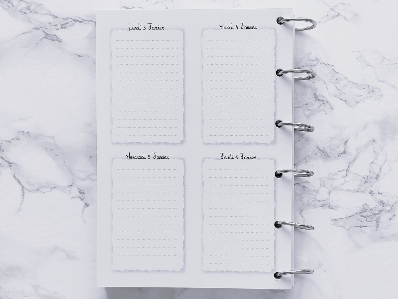 Agenda hebdomadaire - A4