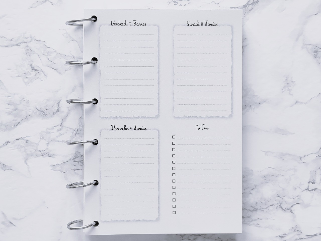 Agenda hebdomadaire - A4