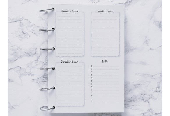 Agenda hebdomadaire - A4