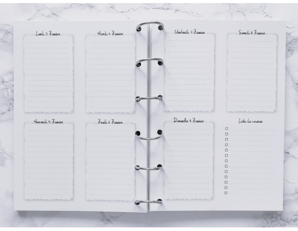 Agenda hebdomadaire cuisine  - A4