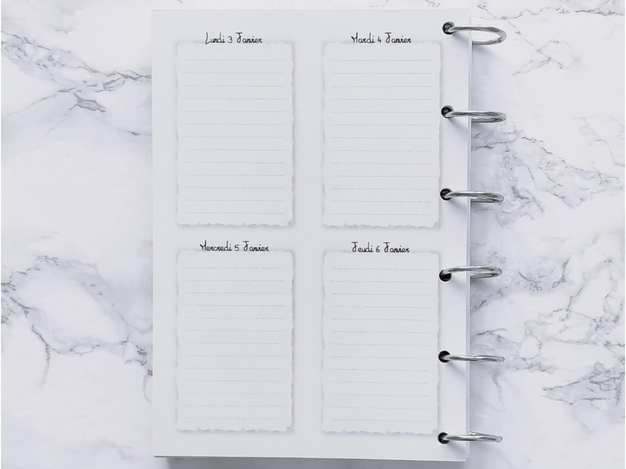 Agenda hebdomadaire cuisine  - A4