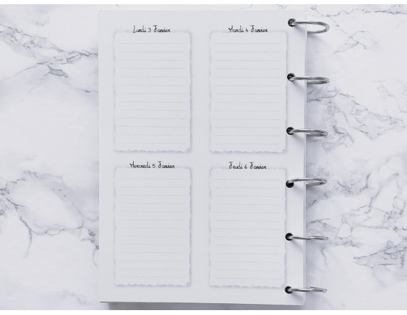 Agenda hebdomadaire cuisine  - A4