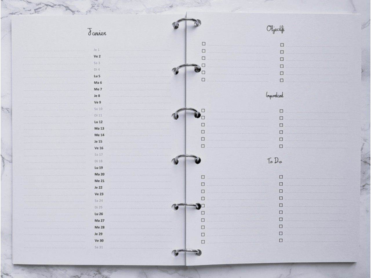 Agenda & bilan mensuel - A5