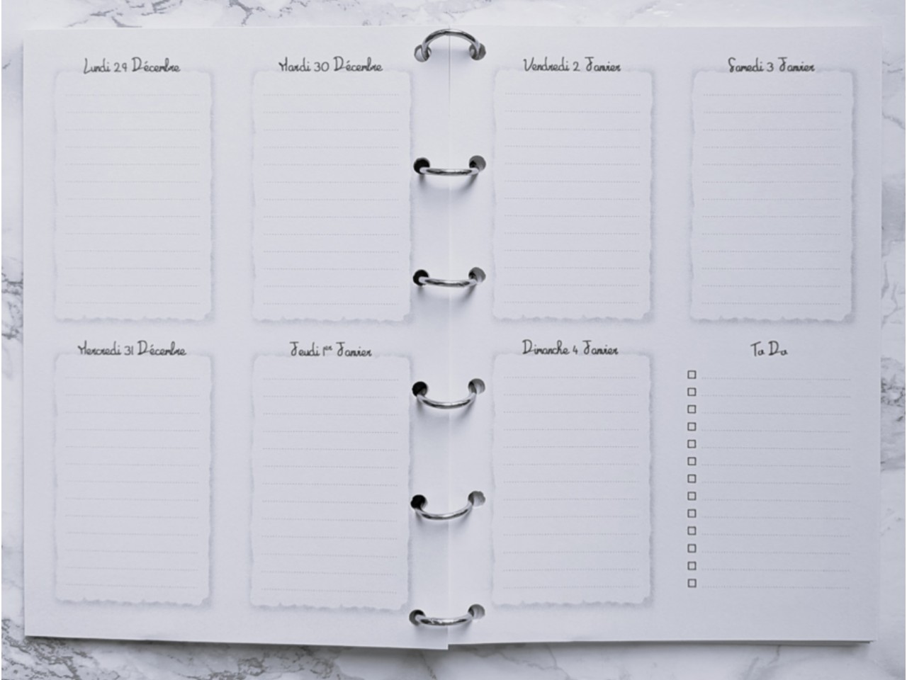 Agenda hebdomadaire - A5