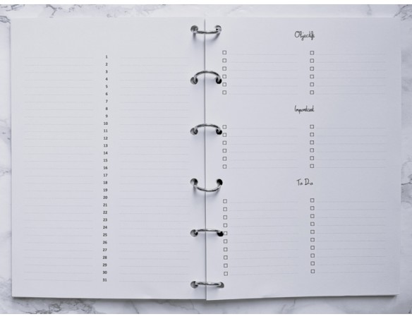 Agenda mensuel non daté 26 pages - A4