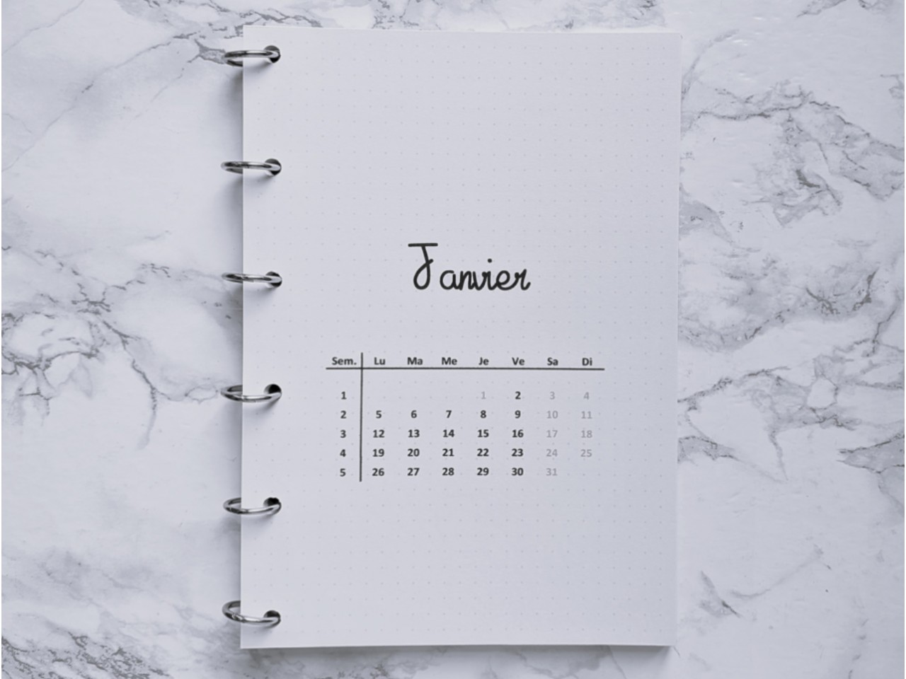 Agenda Classique & bilan mensuel - Bujo