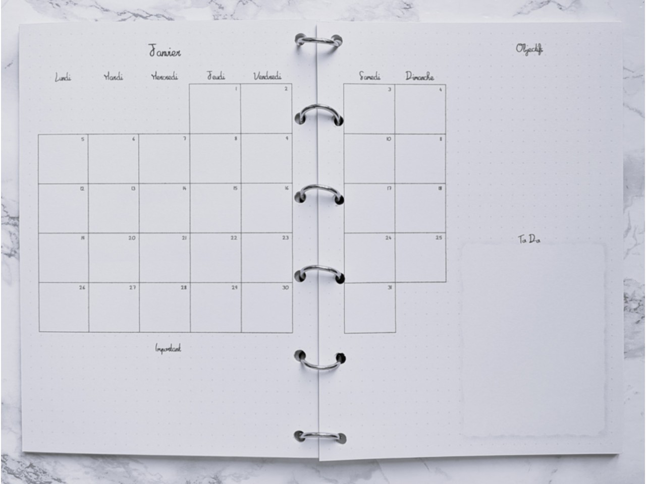 Agenda Classique & bilan mensuel - Bujo