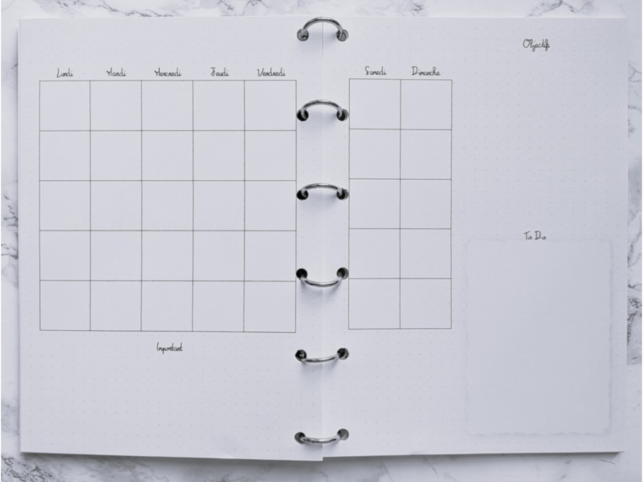 Agenda mensuel non daté 26 pages - Bujo