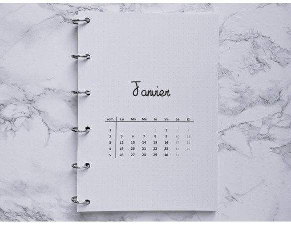 Agenda Vertical & bilan mensuel - Bujo