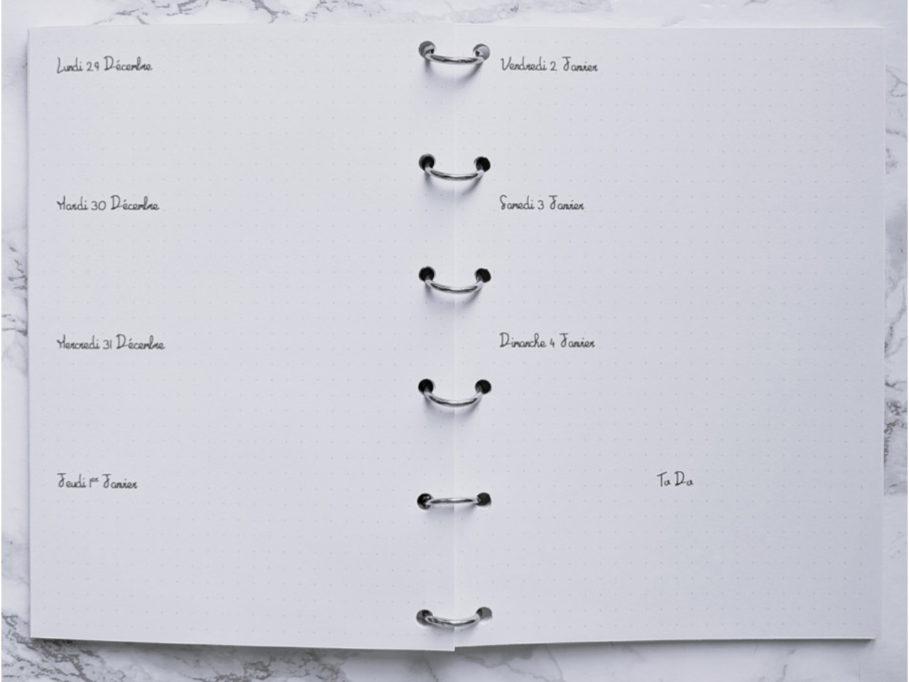 Agenda hebdomadaire - Bujo