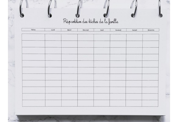 Répartition des tâches de la famille - Bujo