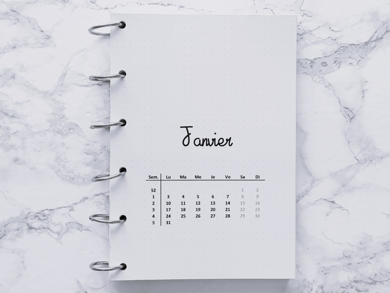 Agenda Classique & bilan mensuel - Bujo