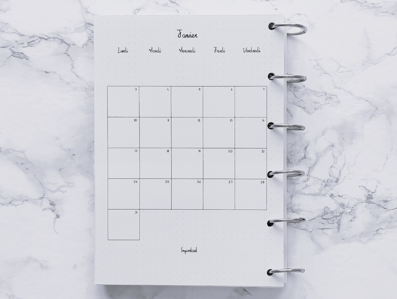 Agenda Classique & bilan mensuel - Bujo