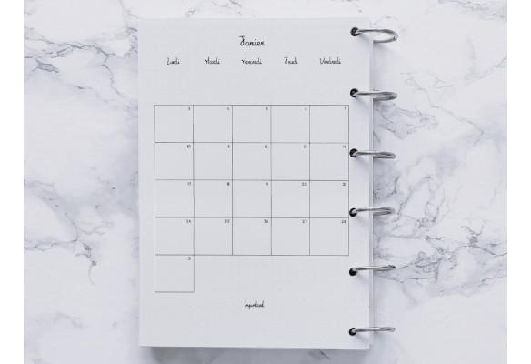 Agenda Classique & bilan mensuel - Bujo