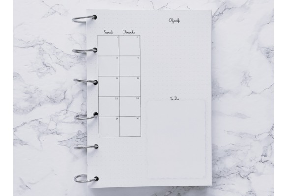 Agenda & bilan mensuel - Bullet journal Date Daté