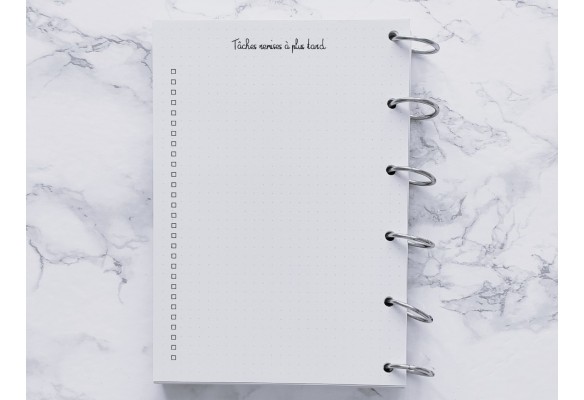 Tâches remises à plus tard - Bujo