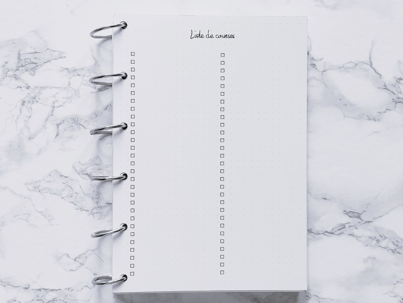 Liste de courses - Bujo