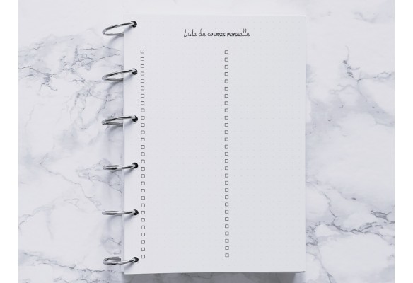 Liste de courses mensuelle - Bujo