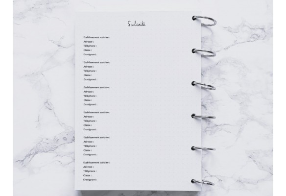 Fiche personnelle - Bujo