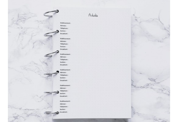 Fiche personnelle - Bujo