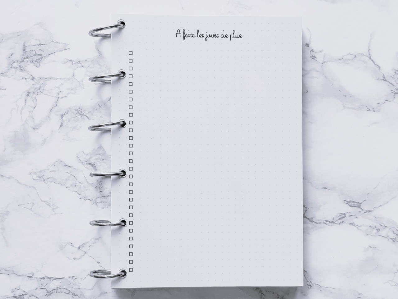 A faire les jours de pluie - Bujo