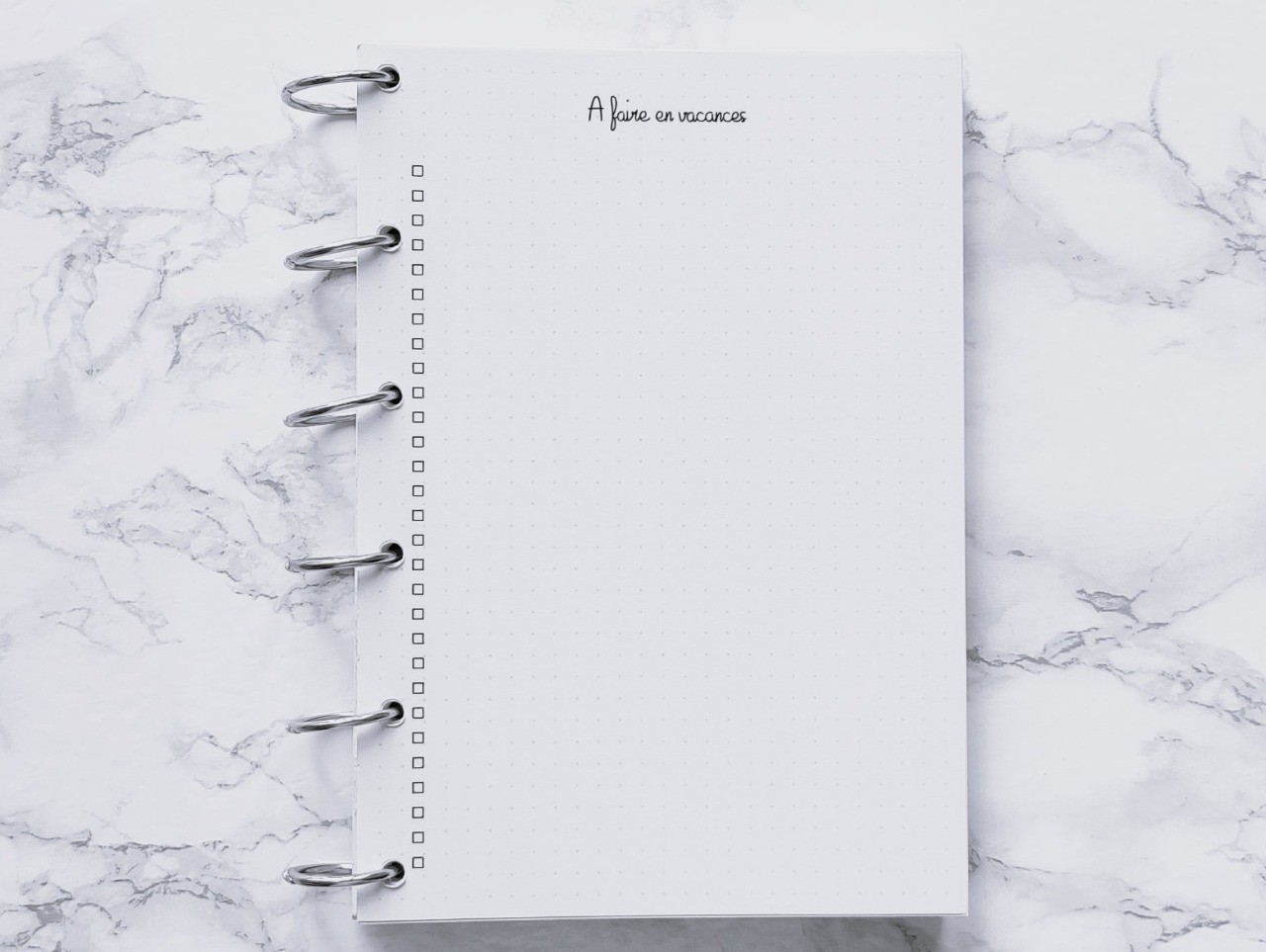 A faire en vacances - Bujo