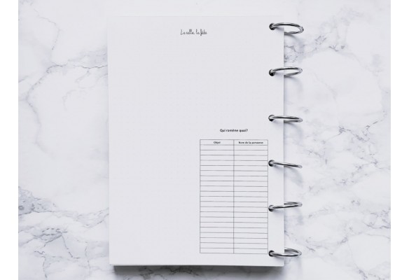 Organisation d'un événement - Bujo