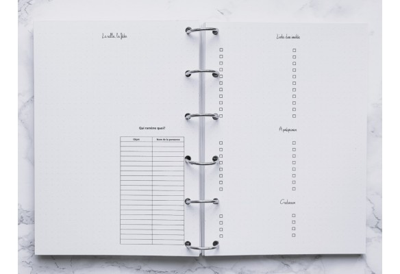 Organisation d'un événement - Bujo