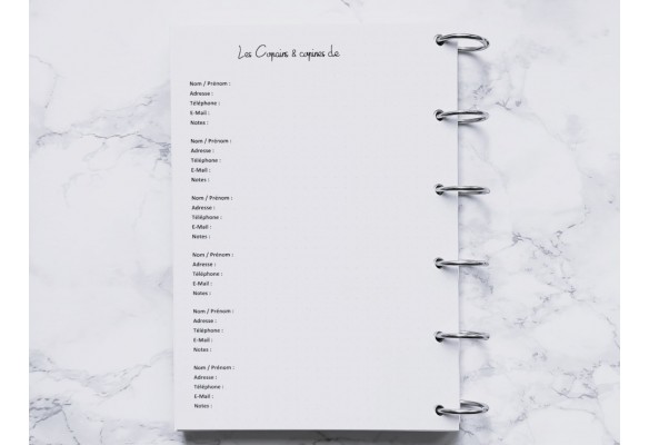 Les Copains & copines de (Répertoire) - Bujo