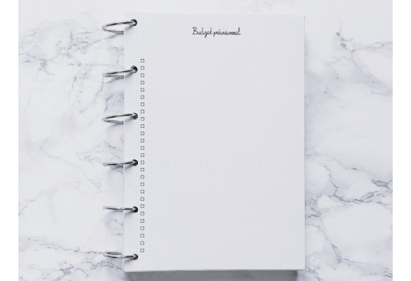 Budget prévisionnel et réel - Bujo