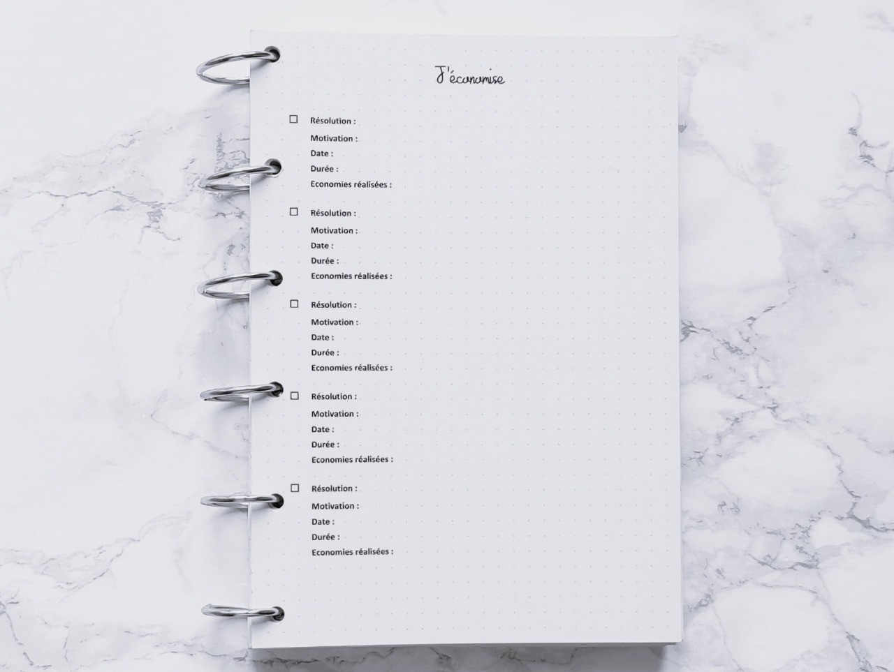 J’économise - Bujo