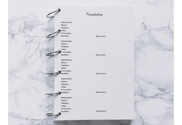 Administrations (Répertoire) - Bujo