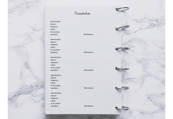 Administrations (Répertoire) - Bujo