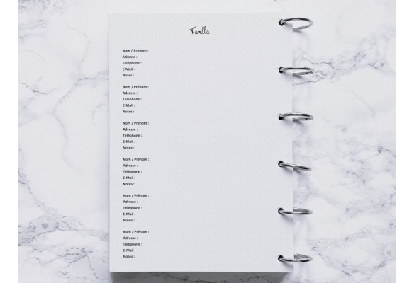 Famille (Répertoire) - Bujo