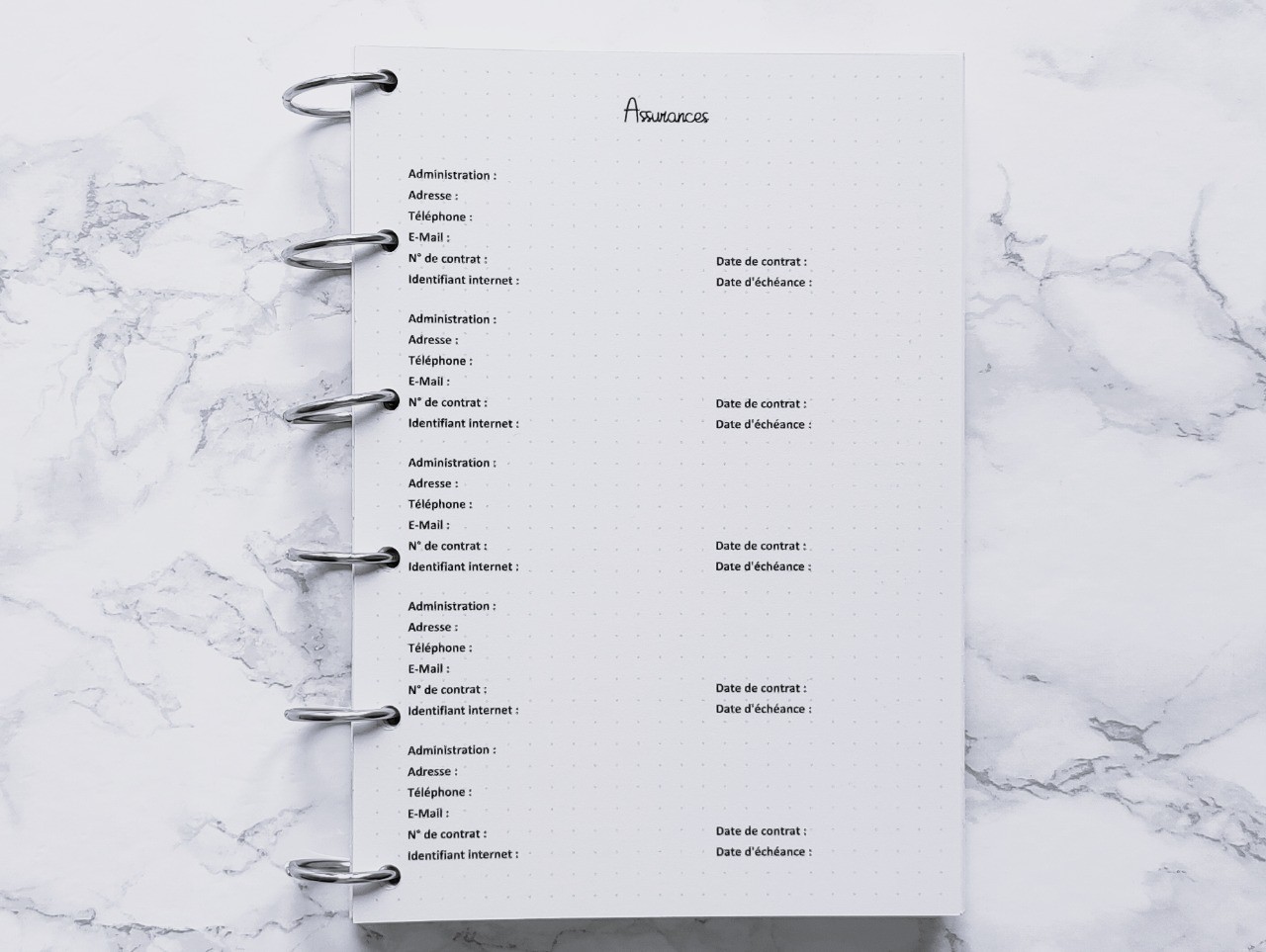 Assurances (Répertoire) - Bujo