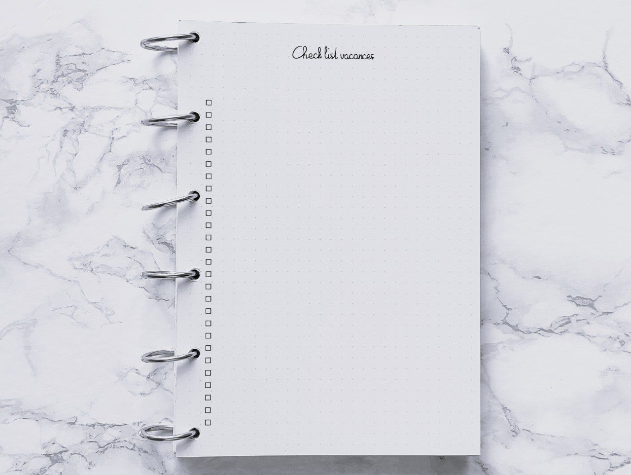 Check list vacances - Bujo