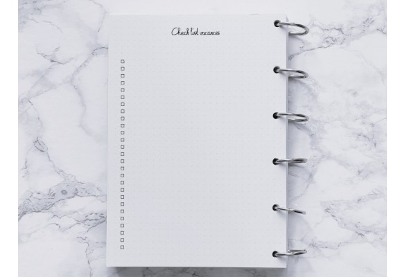 Check list vacances - Bujo