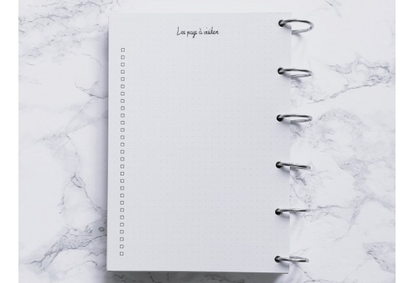 Les pays à visiter - Bujo
