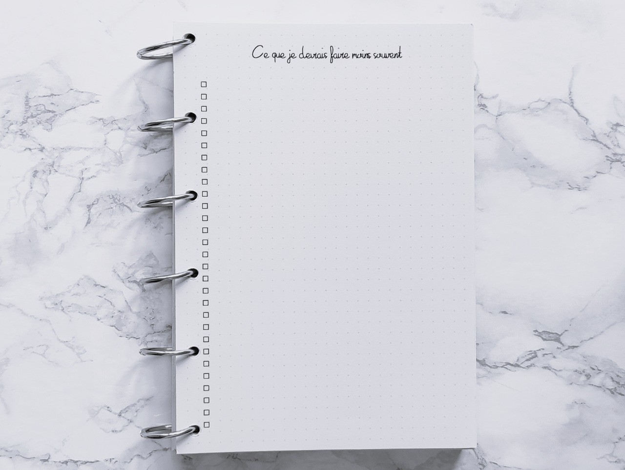 Ce que je devrais faire moins souvent et Ce que je...