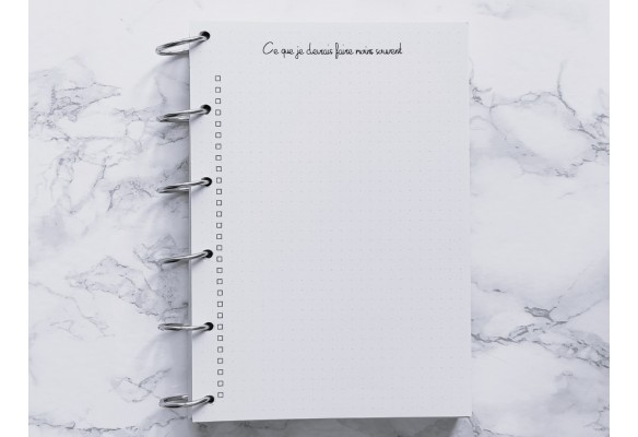 Ce que je devrais faire moins souvent et Ce que je devrais faire plus souvent - Bujo