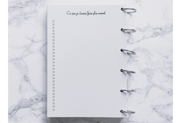 Ce que je devrais faire moins souvent et Ce que je devrais faire plus souvent - Bujo