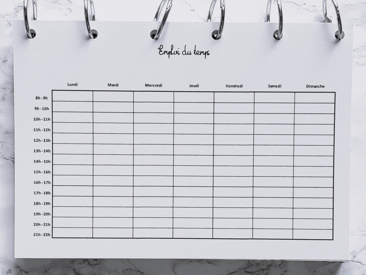 Emploi du temps - A4