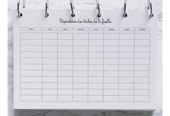 Répartition des tâches de la famille - A4