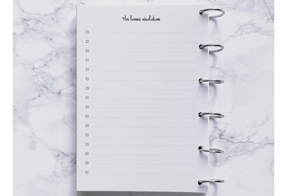 Mes objectifs & bonnes résolutions - A6