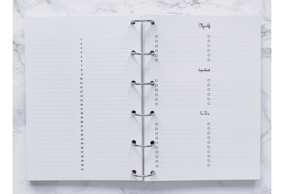 Agenda mensuel non daté 26 pages - A4