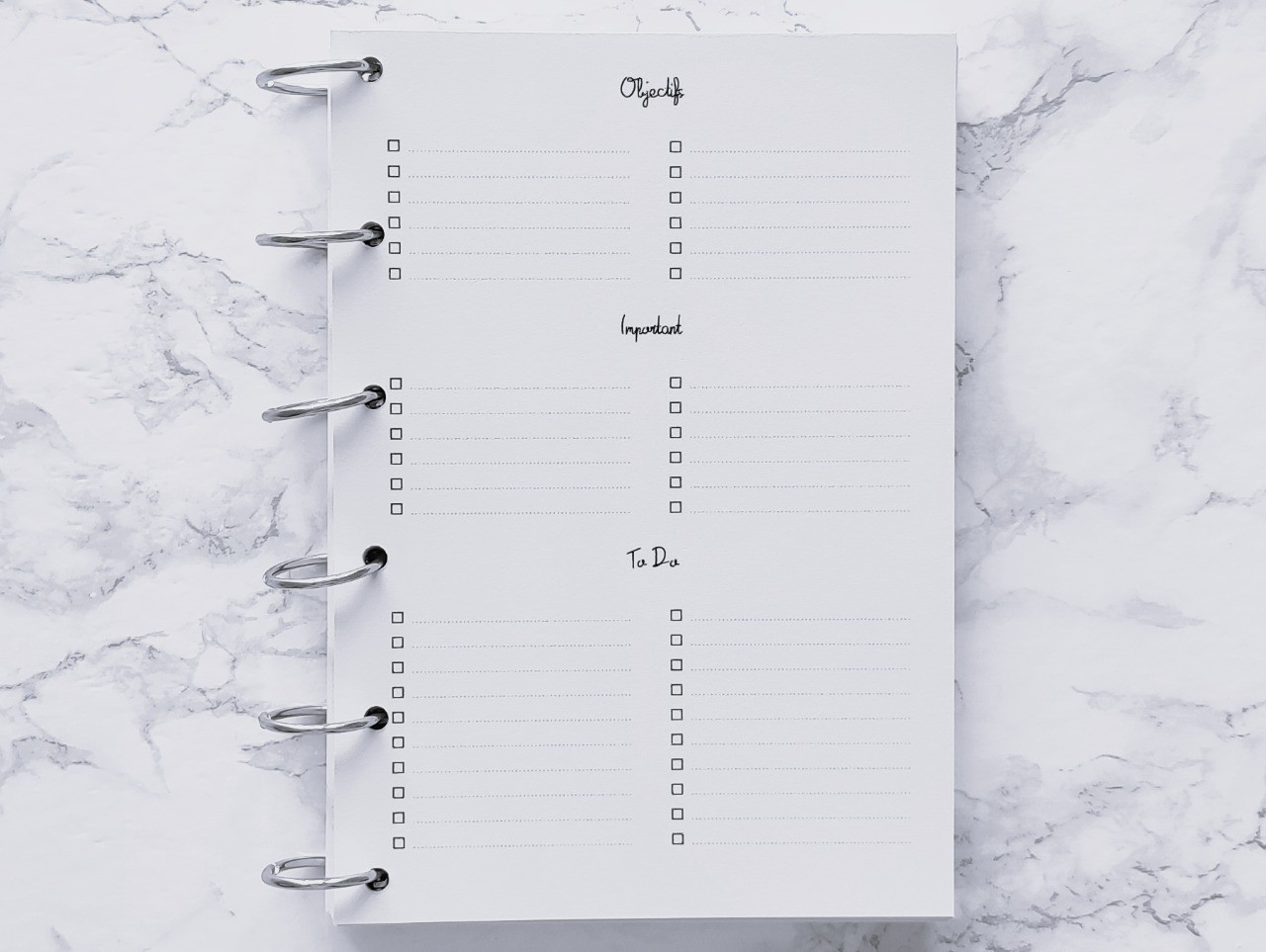 Agenda mensuel non daté 26 pages - A4