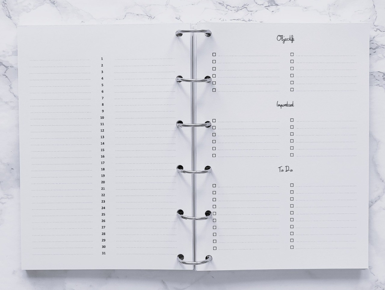 Agenda mensuel non daté 26 pages - A6