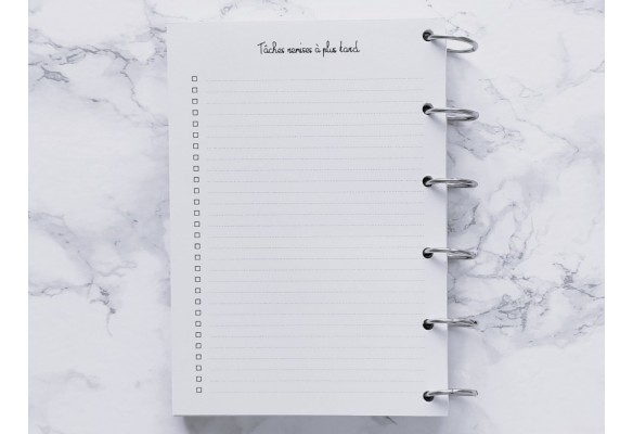 Tâches remises à plus tard - A4